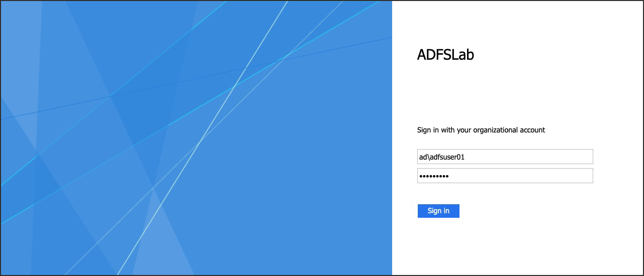 Click to expand ADFS sign in page