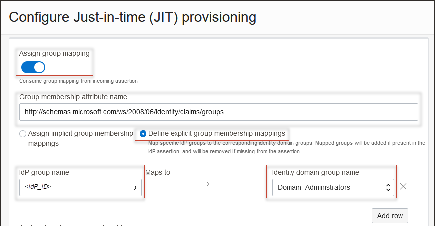 Click to expand Assign group mappings