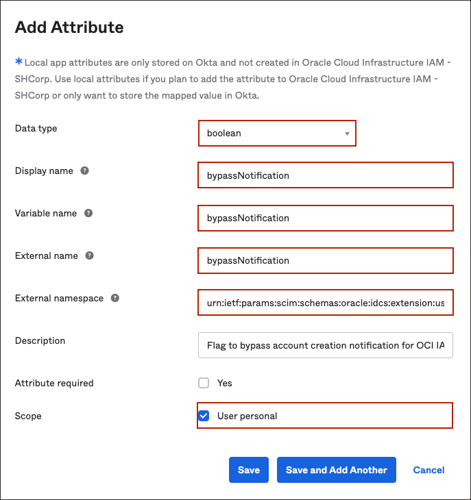 Click to expand Add Attribute page
