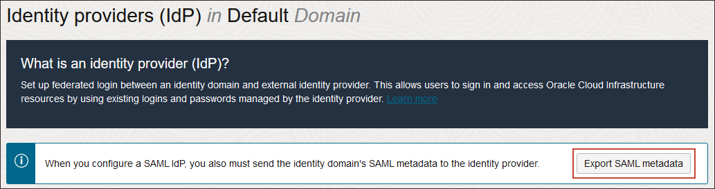 Click to expand Download SAML metadata