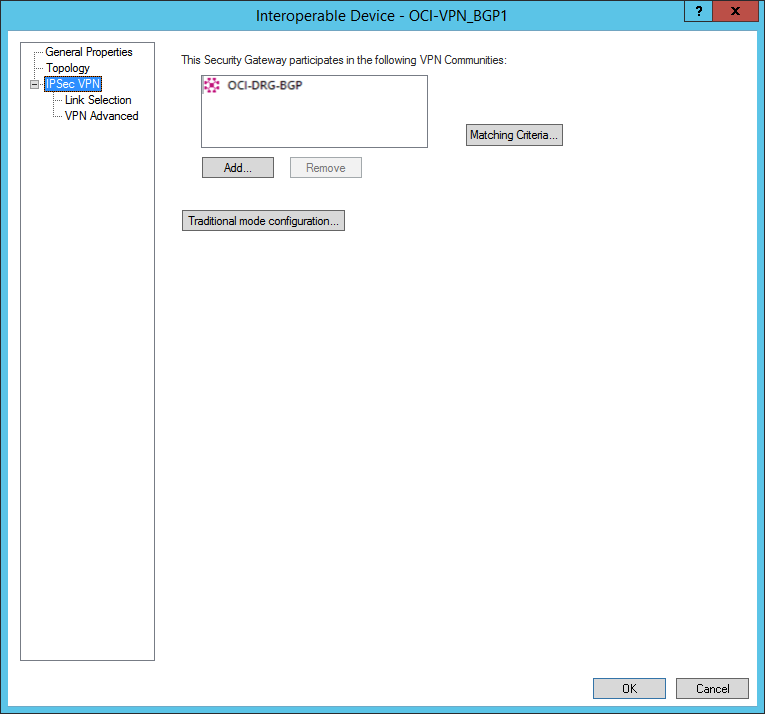 This image shows where to add the interoperable device to a VPN community.