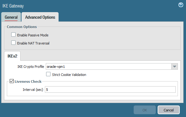 This image shows the IKEv2 crypto profile setting.