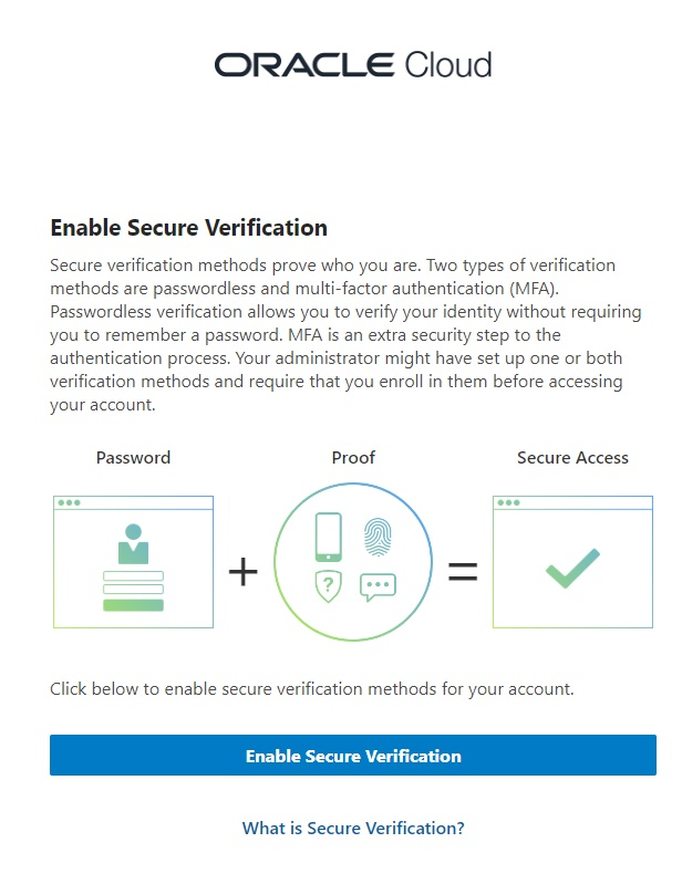 Click to expand Screenshot showing the MFA enrollment screen.