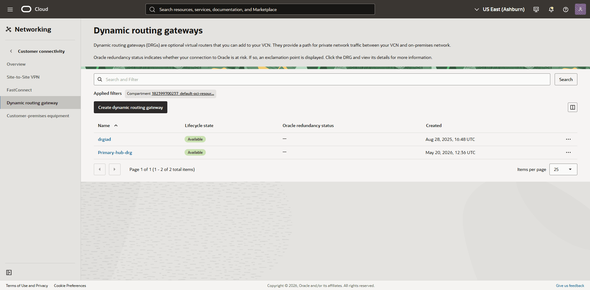 This screenshot shows the required configuration for cross-region restore.