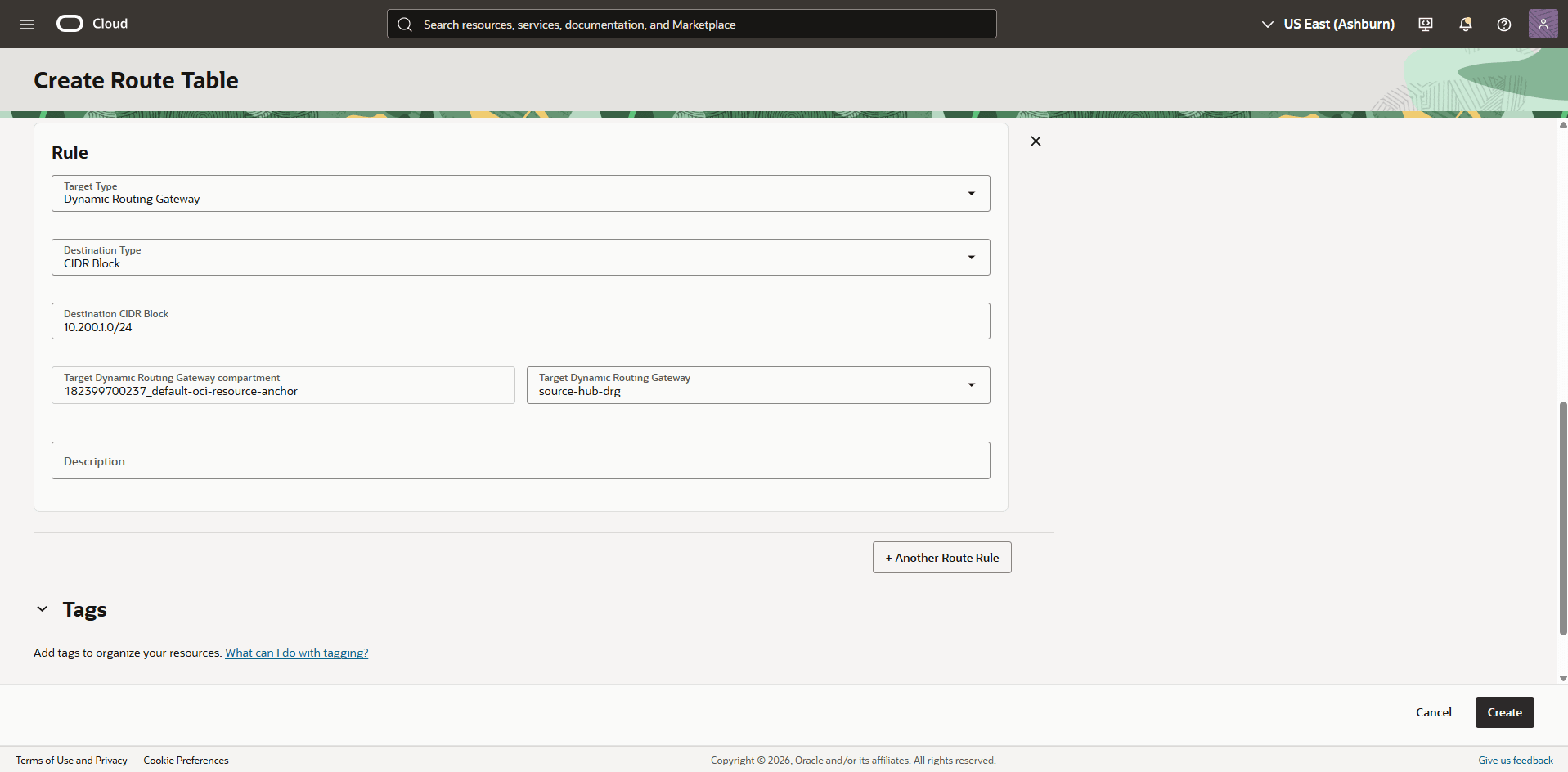 This screenshot shows the required configuration for cross-region restore.