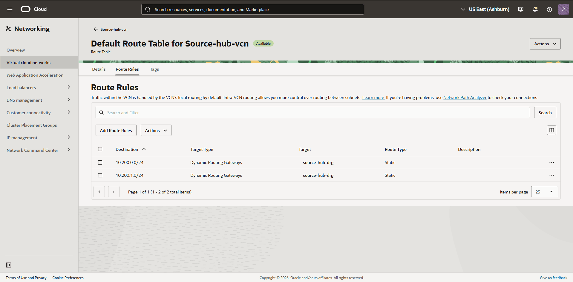 This screenshot shows the required configuration for cross-region restore.