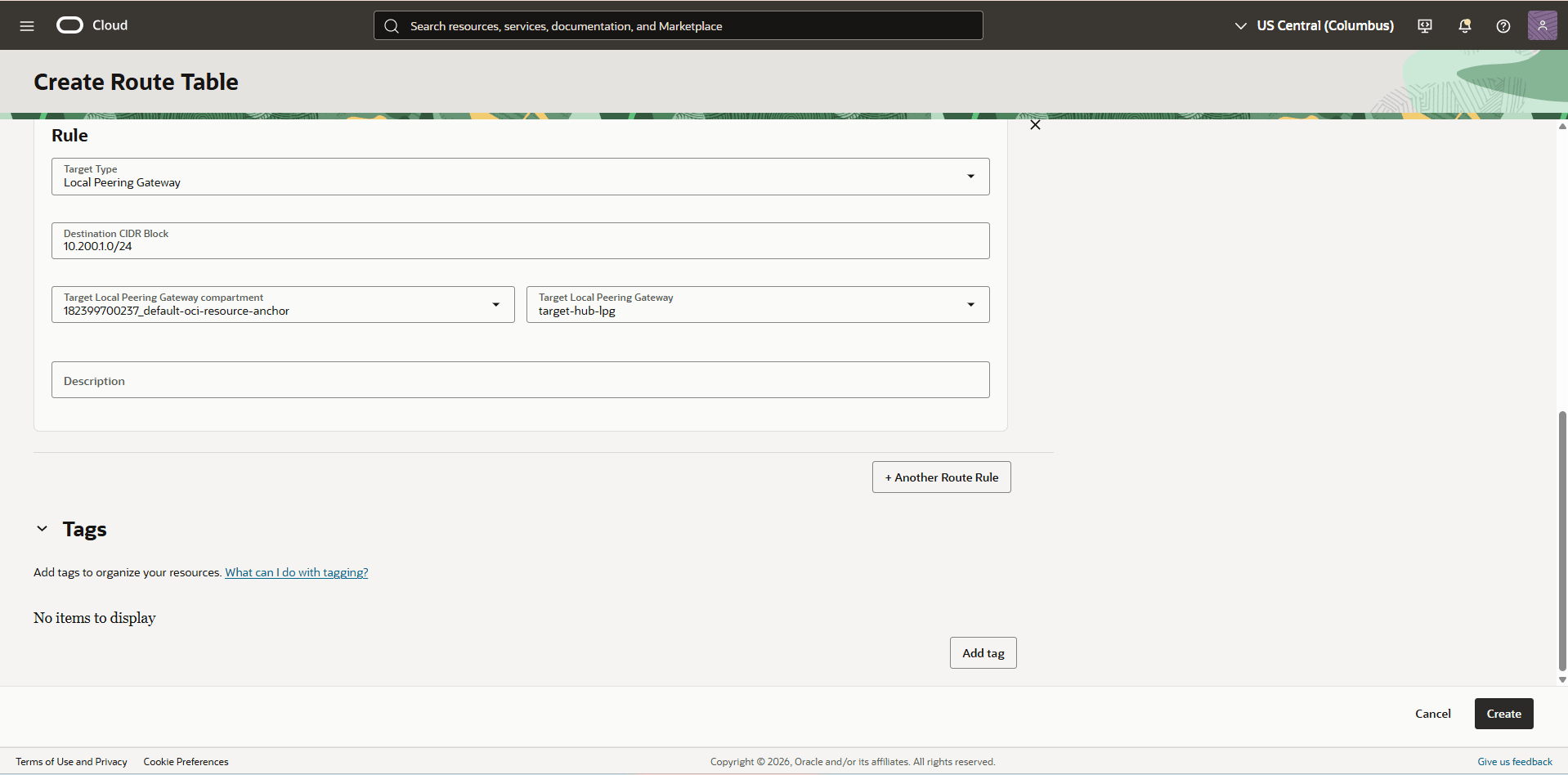 This screenshot shows the required configuration for cross-region restore.