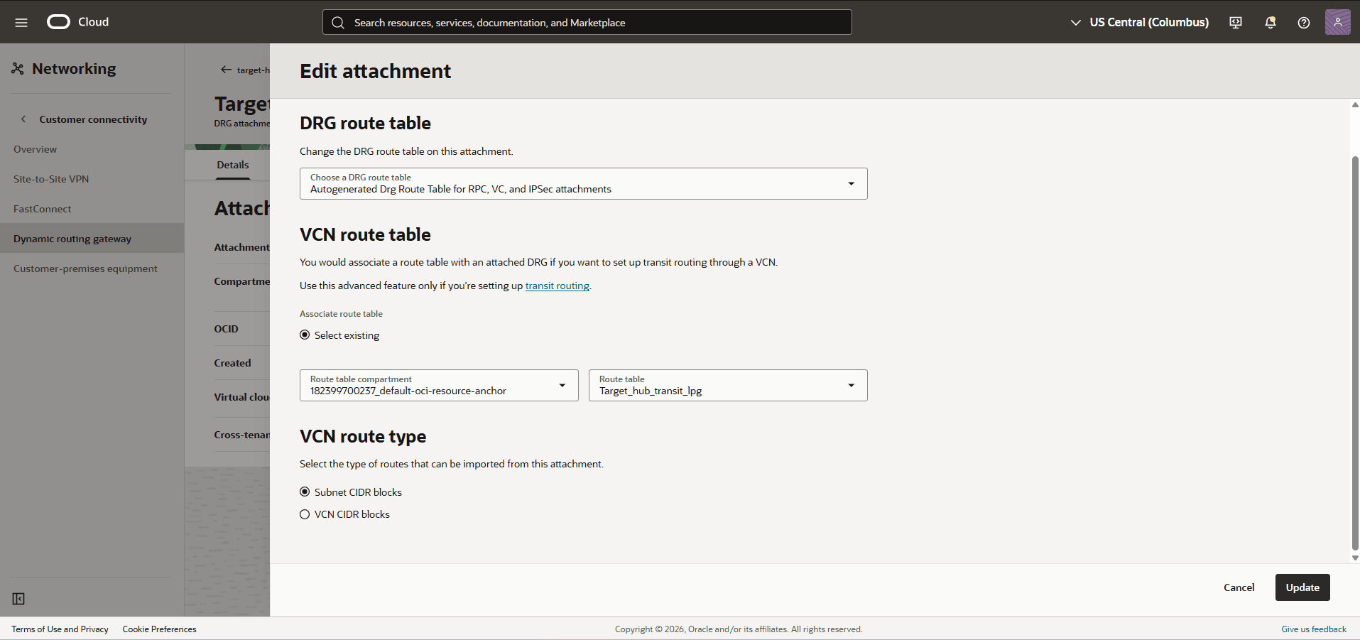 This screenshot shows the required configuration for cross-region restore.