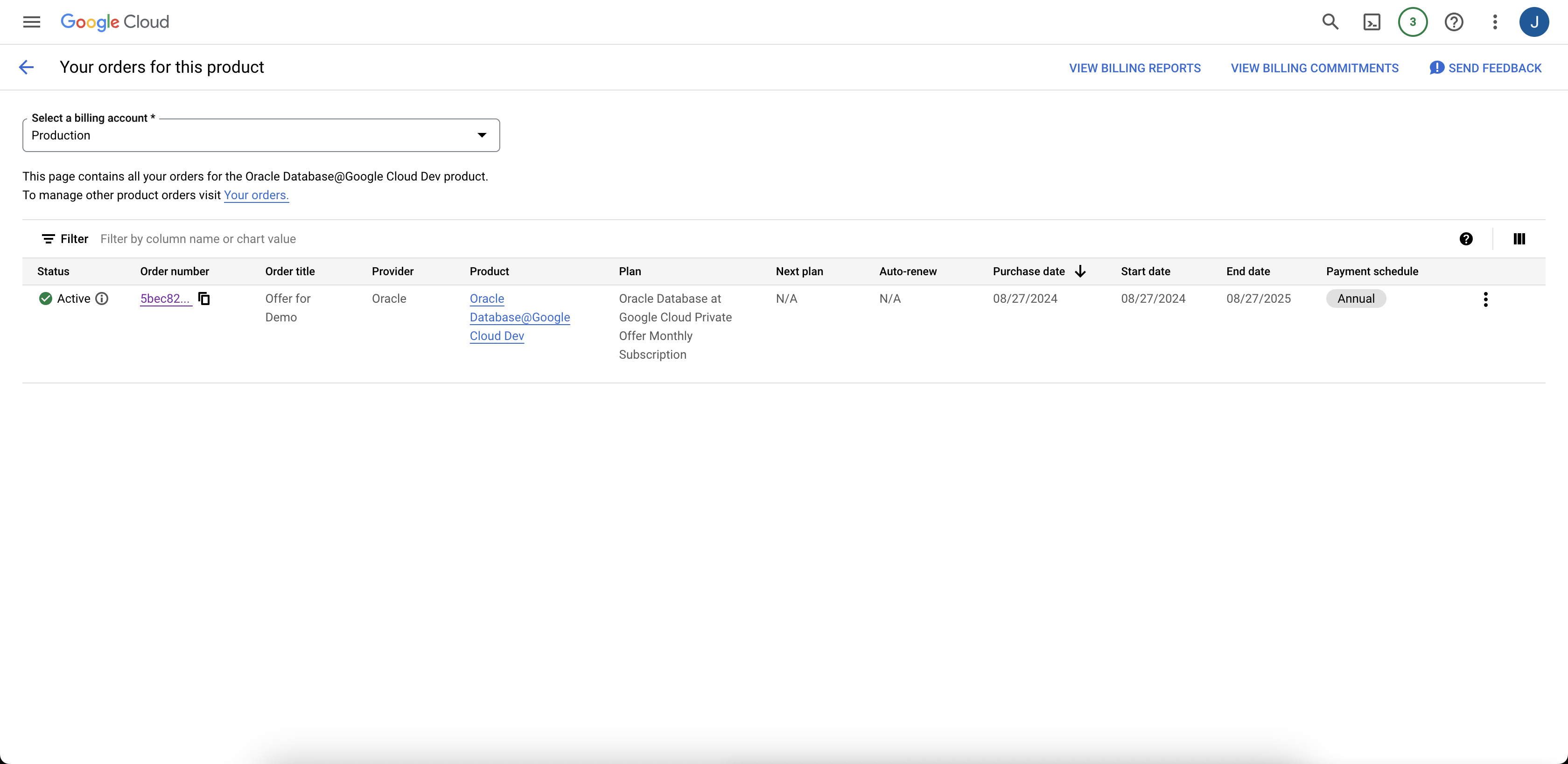 Click to expand An image of the Marketplace orders list view.
