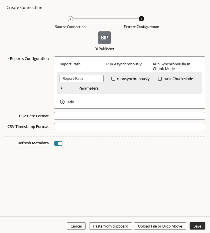 Extract Configuration for BI Publisher dialog