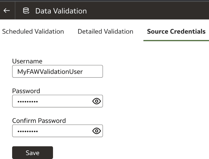 Description of fawag-data-validation-source-credentials.png follows Description of fawag-data-validation-source-credentials.png follows