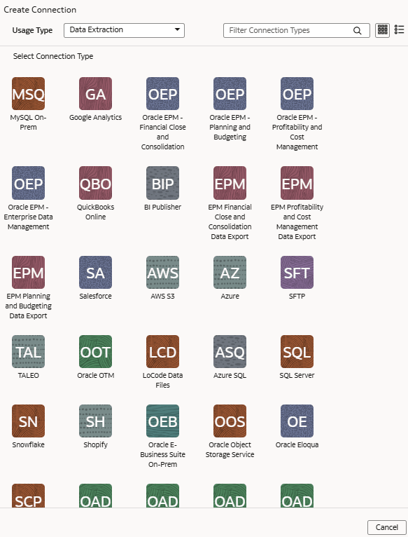 Oracle Eloqua connection type Oracle Eloqua connection type