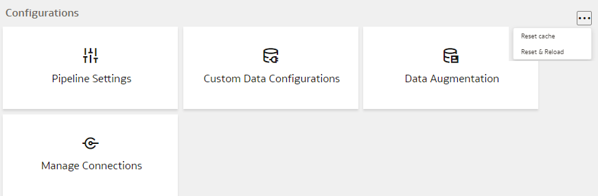 Reset and Reload option available from the Action icon Reset and Reload option available from the Action icon