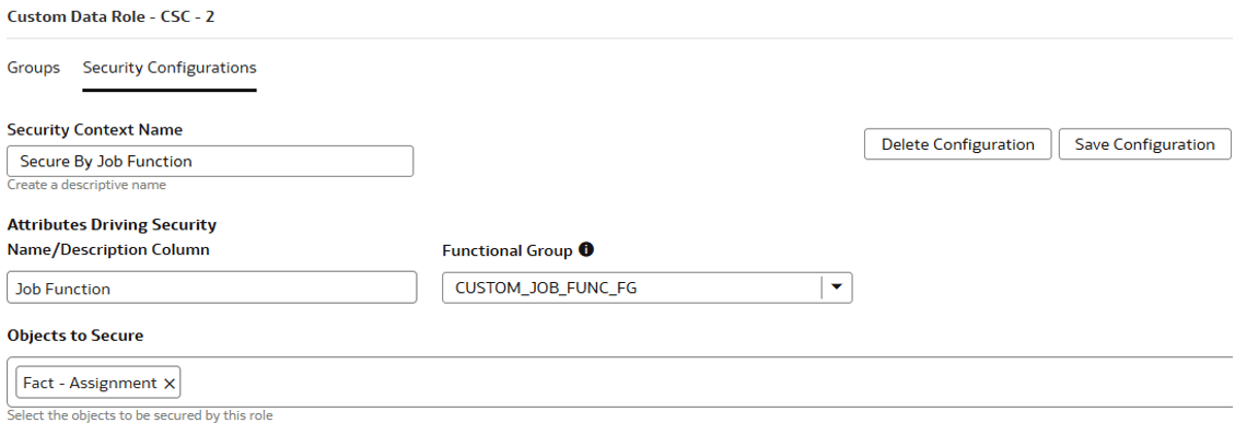 Security configurations set up Security configurations set up