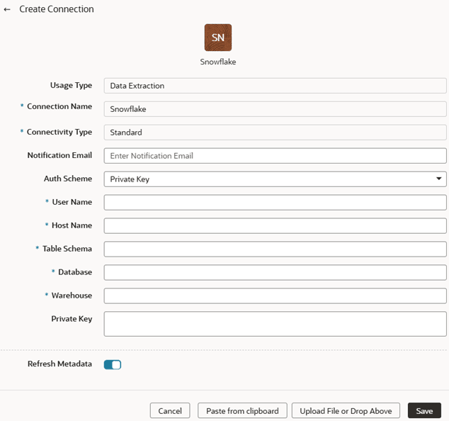 Create Snowflake connection with Private key authentication Create Snowflake connection with Private key authentication