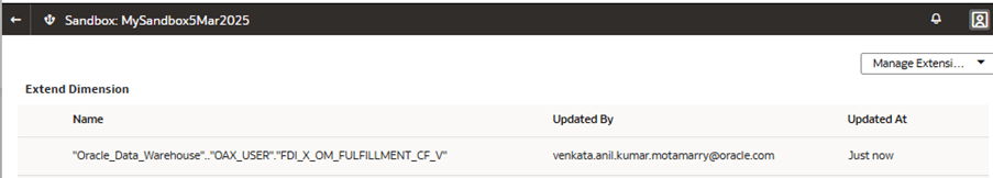 The Sandbox: MySandbox5Mar2025 page displaying the extended dimension