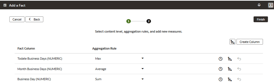 Step 2 of the wizard on the Add a Fact page Step 2 of the wizard on the Add a Fact page