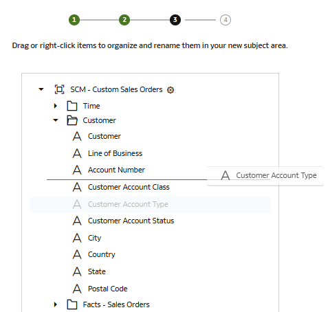 Step 3 of the wizard displaying the Reorder option in action
