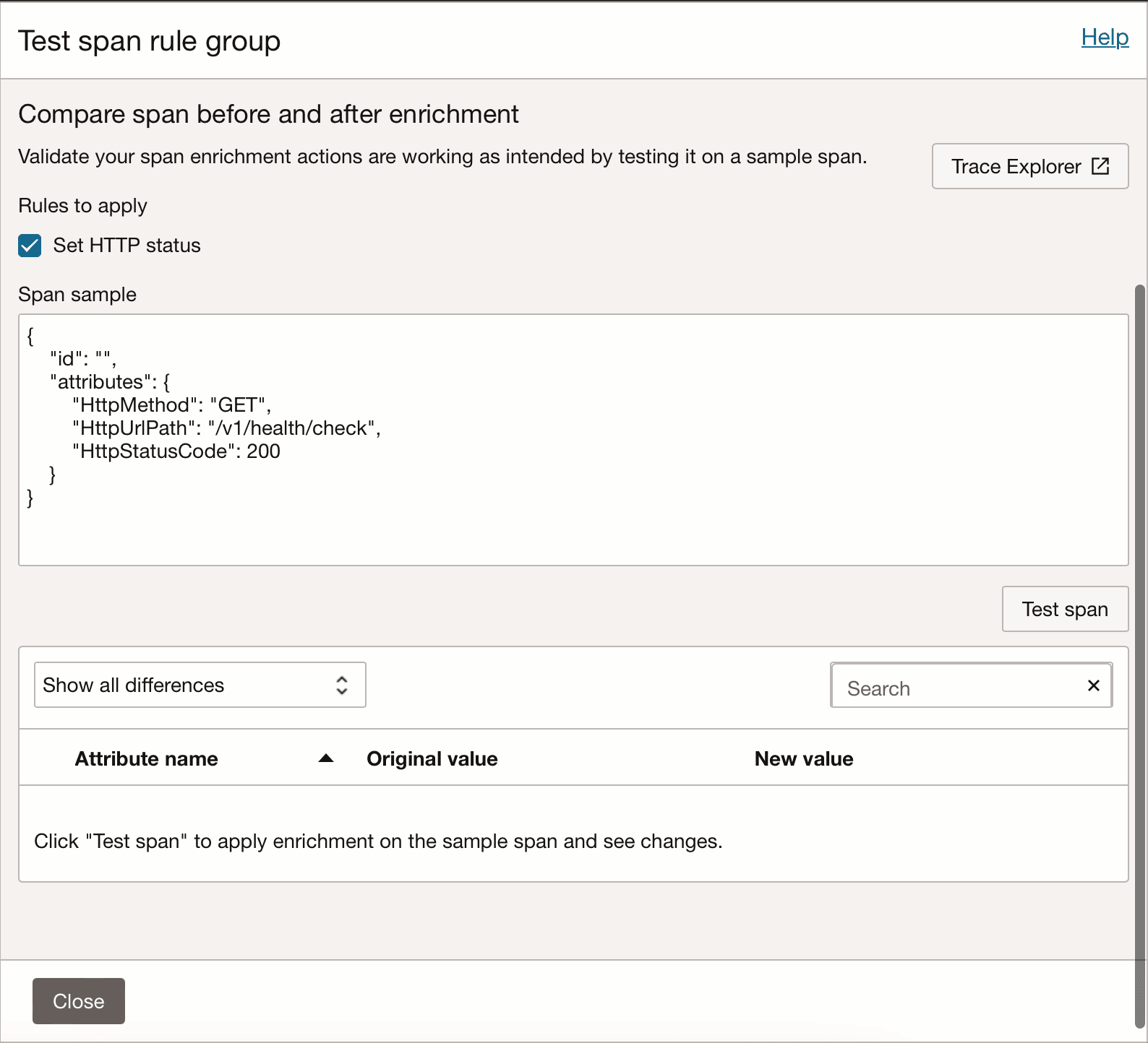 Span Enrichment Rule Validation