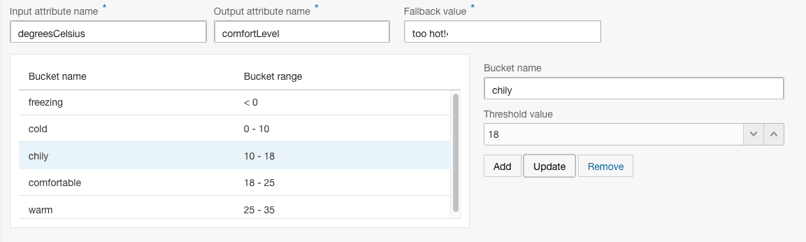 Bucketize Action from Numeric Action Type