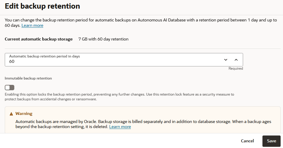 Description of adb_backup_edit_retention_link.png follows