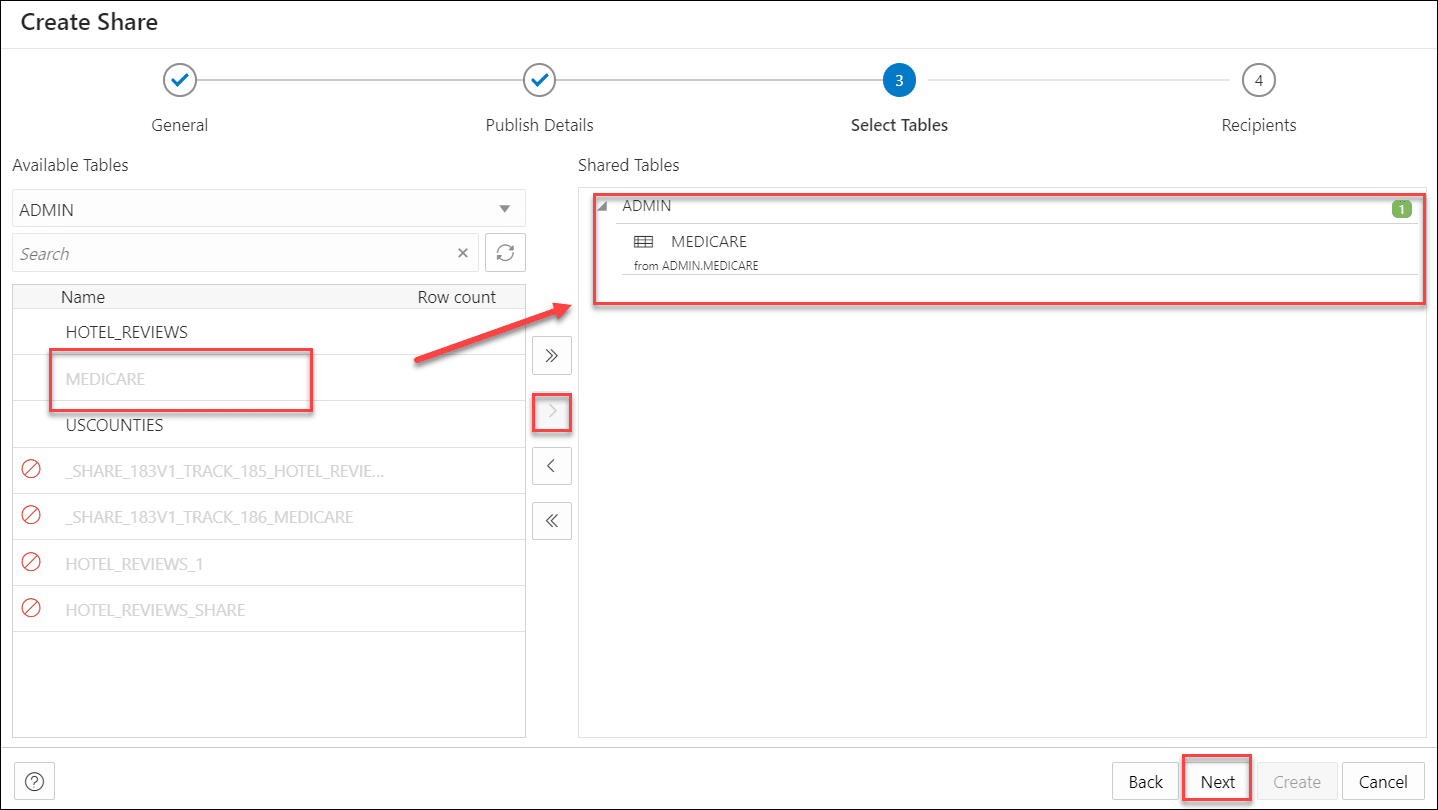 Description of create-share-select-tables.png follows Description of create-share-select-tables.png follows
