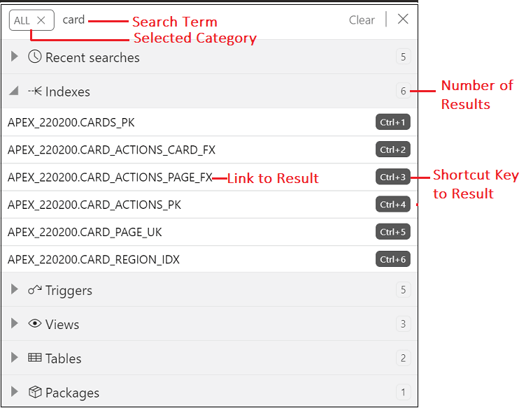 This image shows the search entry and the corresponding results.