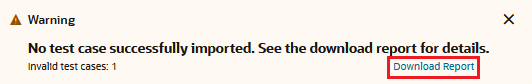 The warning dialog for invalid test case imports The warning dialog for invalid test case imports