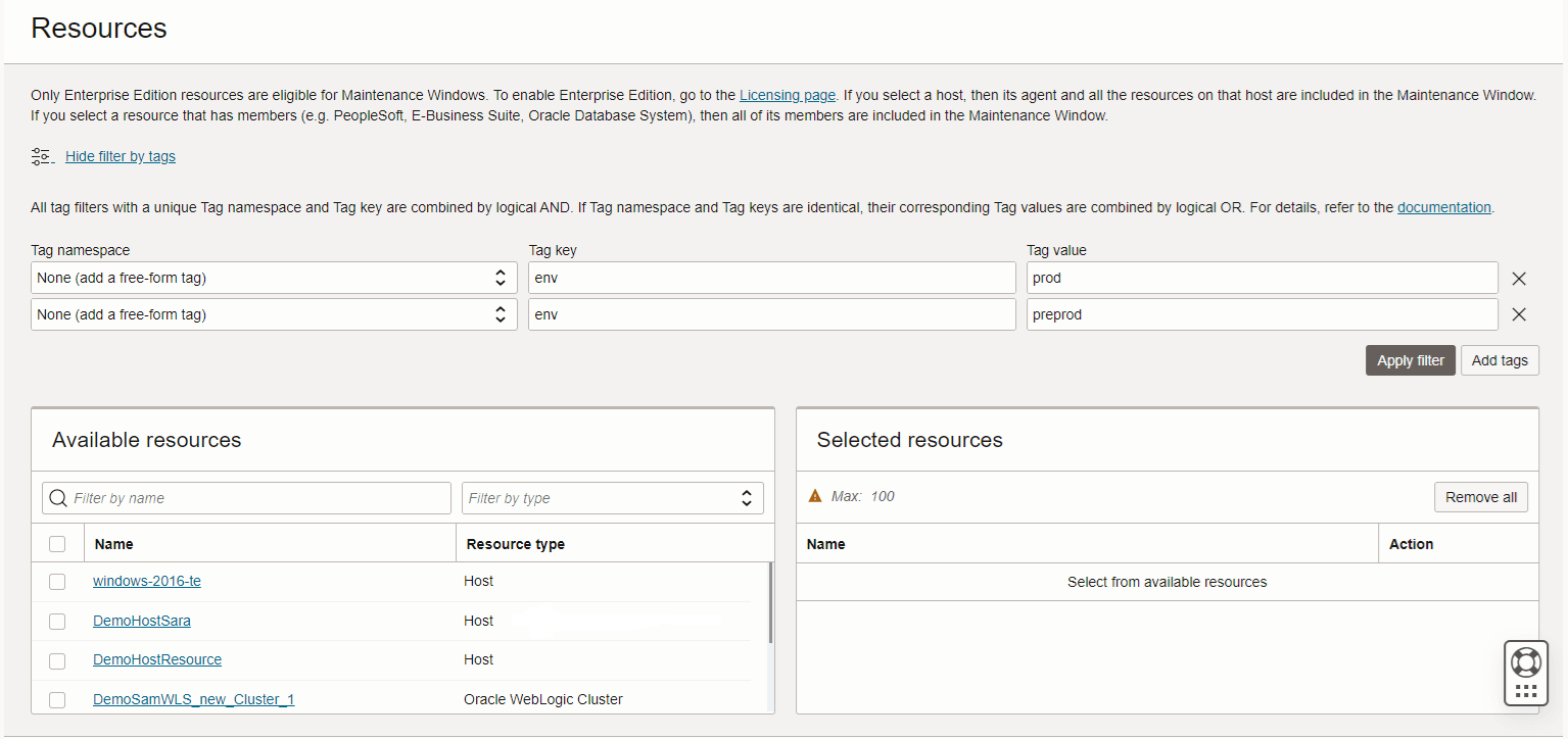 tags filtering example using logical OR