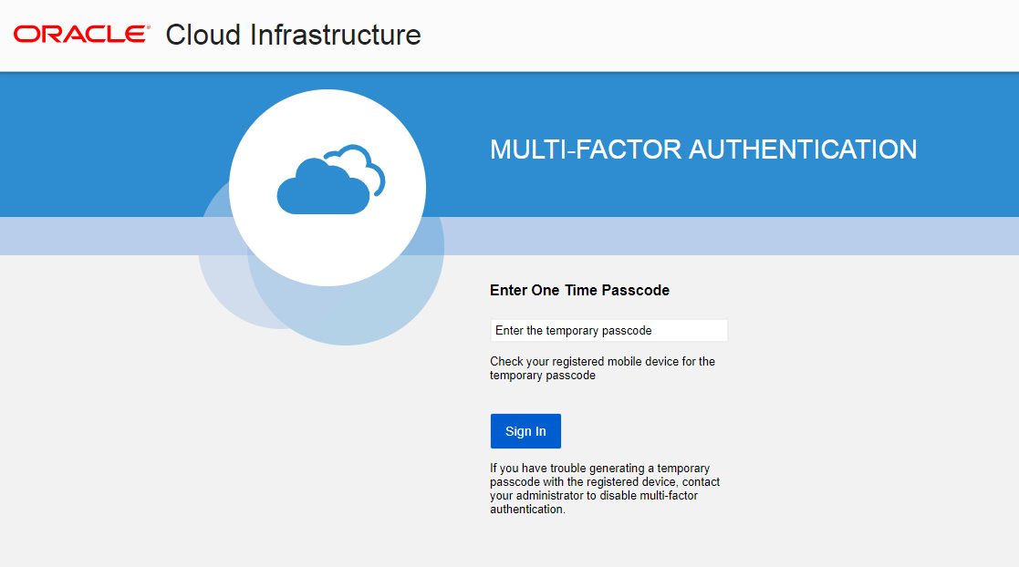Click to expand Screenshot of the secondary authentication sign in page