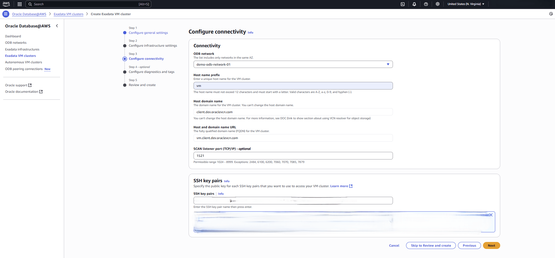 This screenshot shows the third part of creating an Exadata VM Cluster. This screenshot shows the third part of creating an Exadata VM Cluster.