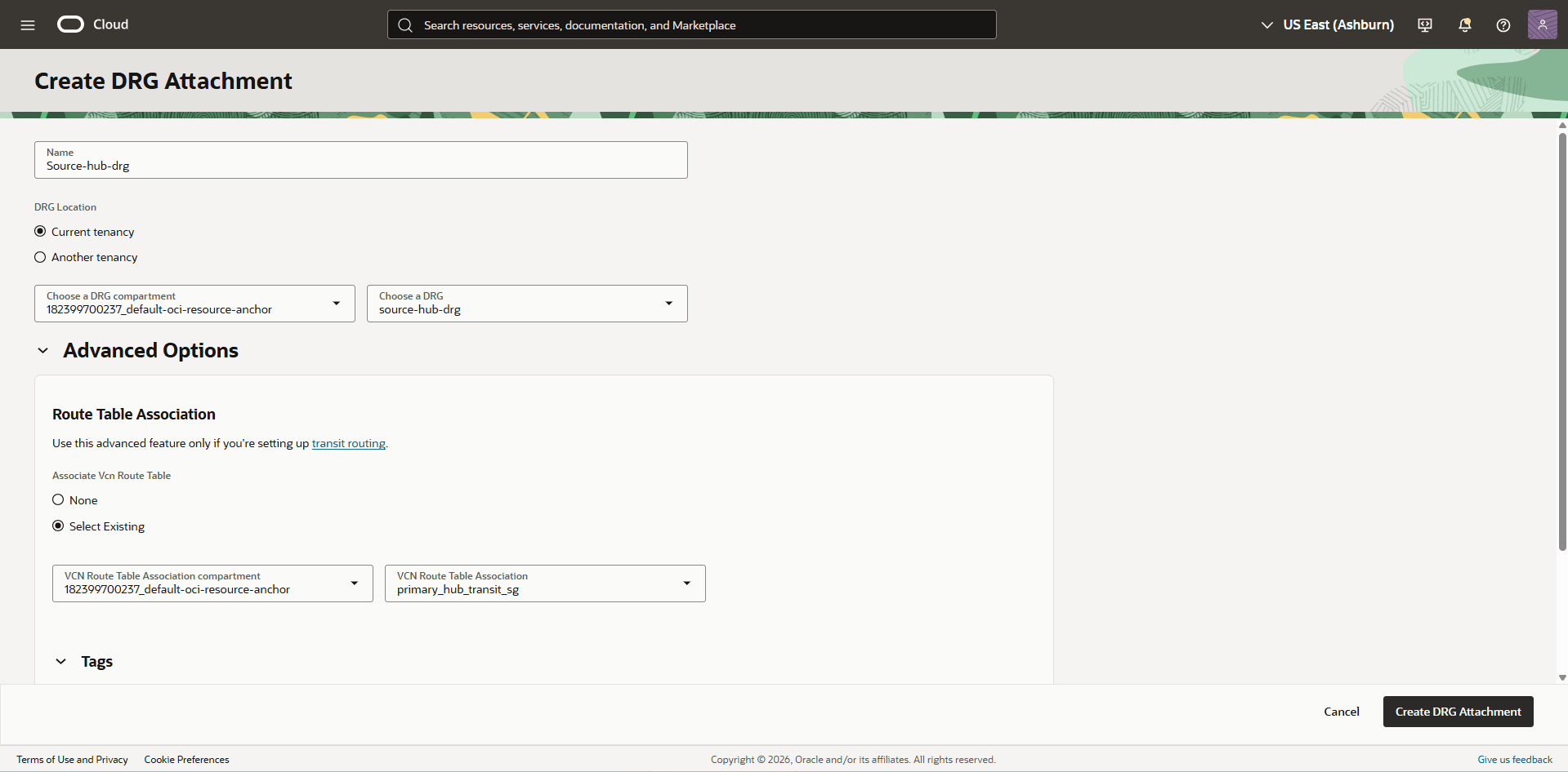 This screenshot shows the required configuration for cross-region restore. This screenshot shows the required configuration for cross-region restore.