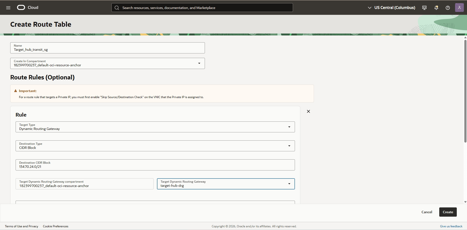 This screenshot shows the required configuration for cross-region restore. This screenshot shows the required configuration for cross-region restore.