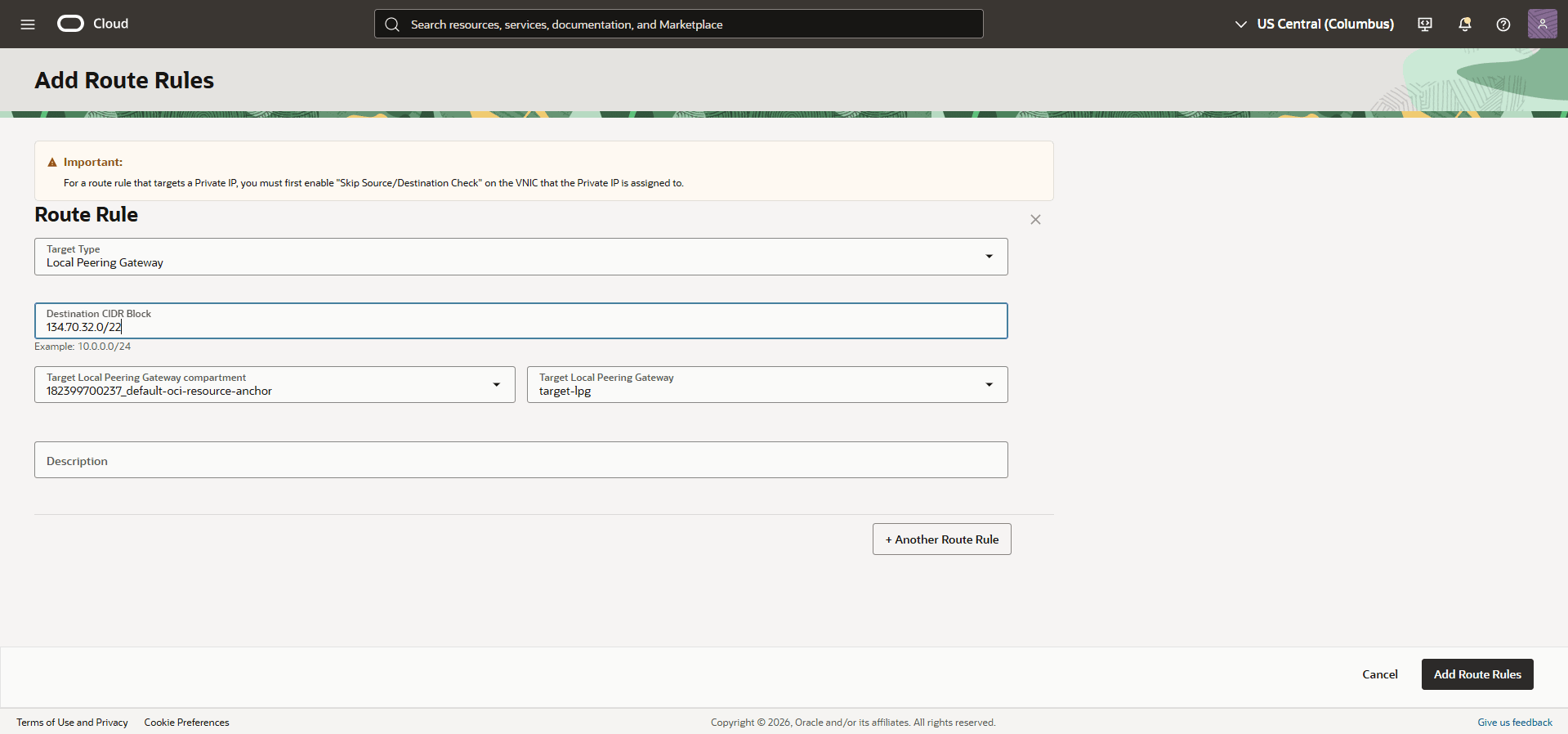 This screenshot shows the required configuration for cross-region restore. This screenshot shows the required configuration for cross-region restore.