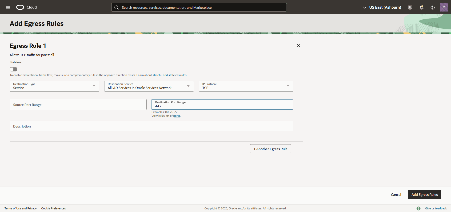 This screenshot shows how to add Egress Rules. This screenshot shows how to add Egress Rules.